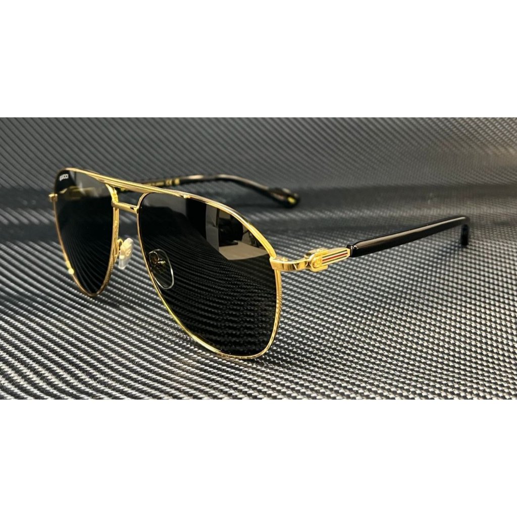 Gucci Black Gold Xl Size Men's Sunglasses